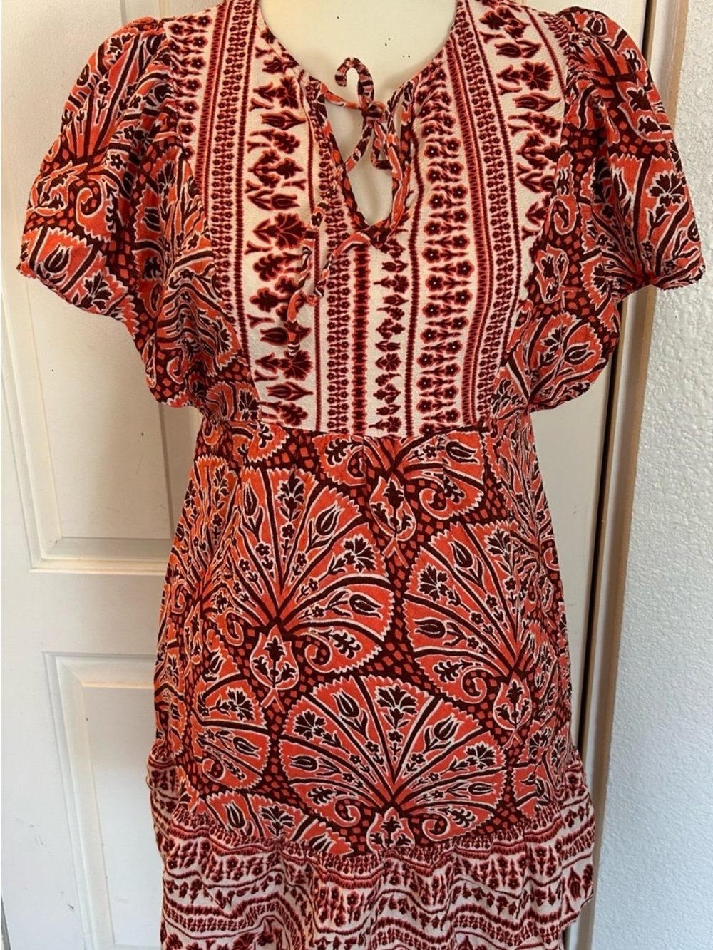 NWT Knox Rose Boho Print Mini Dress 1X - Picture 7 of 8